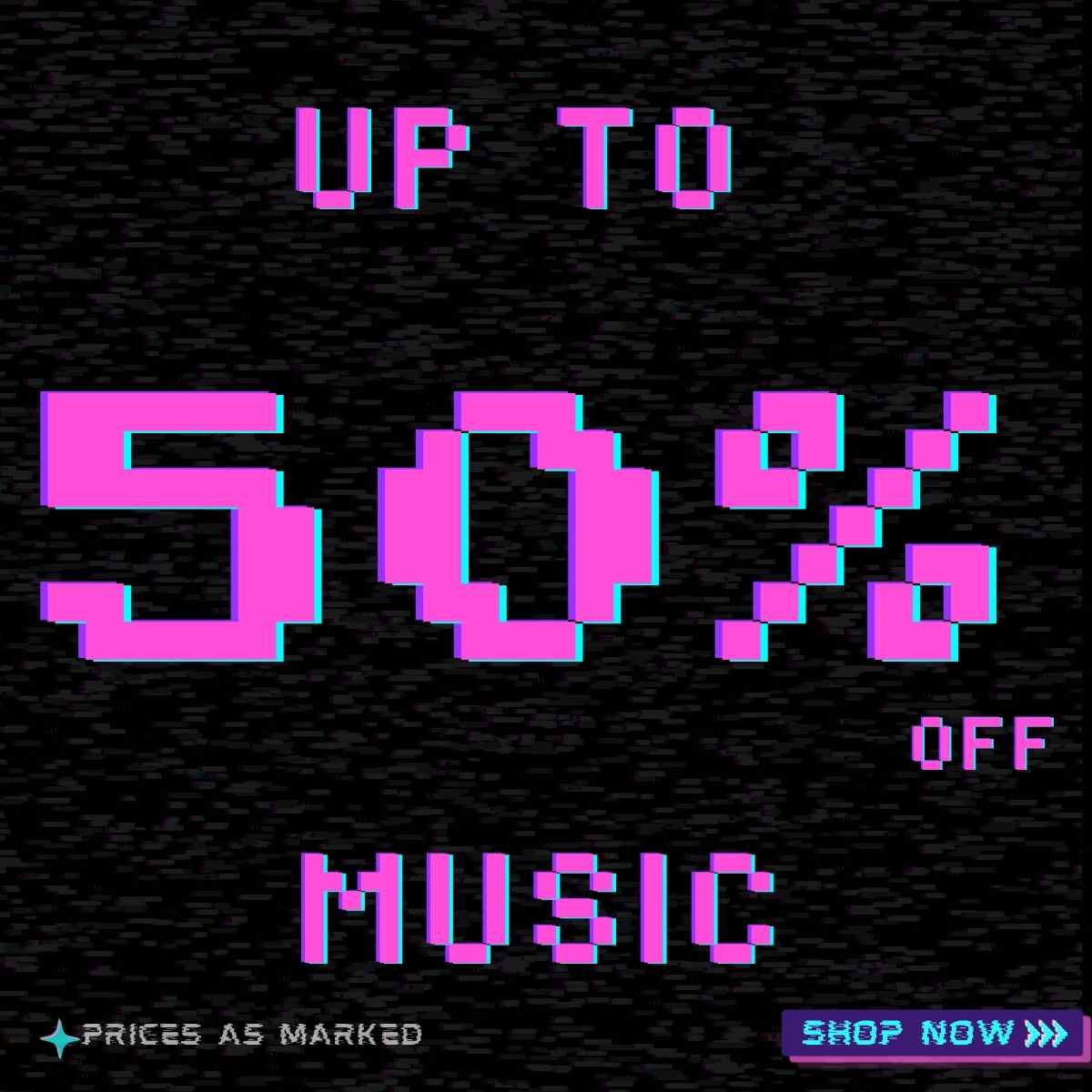 Up to 50% off a huge range of CD & VInyl