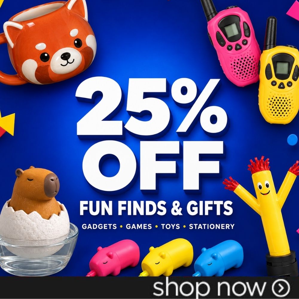 Save 25% Off Fun Finds, Novelty Gifts and Toys