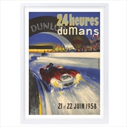 Buy Wall Art's 24 Heures Du Le Mans 1958 Large 105cm x 81cm Framed A1 Art Print