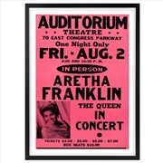 Buy Wall Art's Aretha Franklin - Auditorium Theatre - 1974 Large 105cm x 81cm Framed A1 Art Print