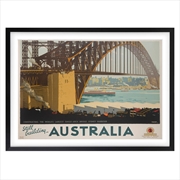 Buy Wall Art's Australia Sydney Harbour Bridge Large 105cm x 81cm Framed A1 Art Print