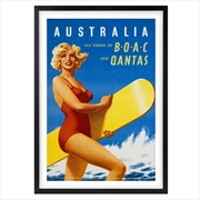 Buy Wall Art's Australia Boac Qantas Large 105cm x 81cm Framed A1 Art Print