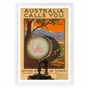 Buy Wall Art's Australia Calls You Large 105cm x 81cm Framed A1 Art Print
