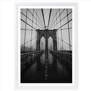 Buy Wall Art's Brooklyn Bridge New York Large 105cm x 81cm Framed A1 Art Print