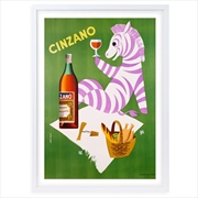 Buy Wall Art's Cinzano Zebra Large 105cm x 81cm Framed A1 Art Print