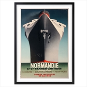 Buy Wall Art's Cie Gle Transatlantique Normandie Large 105cm x 81cm Framed A1 Art Print