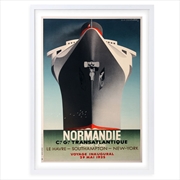 Buy Wall Art's Cie Gle Transatlantique Normandie Large 105cm x 81cm Framed A1 Art Print