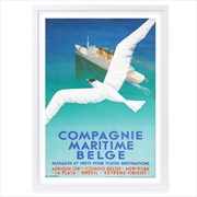 Buy Wall Art's Compagnie Maritime Belge Large 105cm x 81cm Framed A1 Art Print