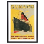 Buy Wall Art's Cunard New York Liverpool Large 105cm x 81cm Framed A1 Art Print