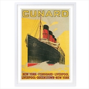 Buy Wall Art's Cunard New York Liverpool Large 105cm x 81cm Framed A1 Art Print