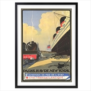 Buy Wall Art's Cie Gle Transatlantique Paris Havre New York Large 105cm x 81cm Framed A1 Art Print