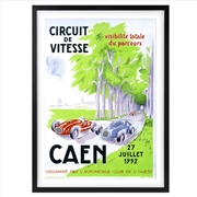 Buy Wall Art's Caen Grand Prix Poster 1 Large 105cm x 81cm Framed A1 Art Print
