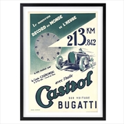Buy Wall Art's Castrol Bugatti Large 105cm x 81cm Framed A1 Art Print