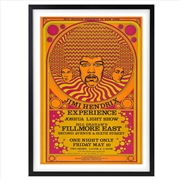 Buy Wall Art's Jimi Hendrix 1968 2 Large 105cm x 81cm Framed A1 Art Print