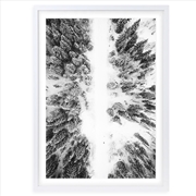 Buy Wall Art's Snowy Forrest Road Large 105cm x 81cm Framed A1 Art Print