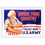 Buy Wall Art's Us Army Defend Your Country Large 105cm x 81cm Framed A1 Art Print