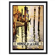 Buy Wall Art's Venise Et Le Lido Large 105cm x 81cm Framed A1 Art Print