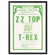 Buy Wall Art's Zz Top - T-Rex - 1974 Large 105cm x 81cm Framed A1 Art Print