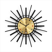 Buy Newgate Stingray Wall Clock Black - Gold Dial
