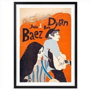 Buy Wall Art's Bob Dylan Joan Baez 1965 Large 105cm x 81cm Framed A1 Art Print
