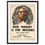 Buy Wall Art's Bob Marley The Wailers - Greek Theatre - 1978 Large 105cm x 81cm Framed A1 Art Print
