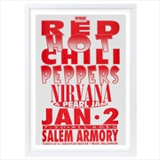 Buy Wall Art's Red Hot Chili Peppers - Nirvana - Pearl Jam - 1992 Large 105cm x 81cm Framed A1 Art Print
