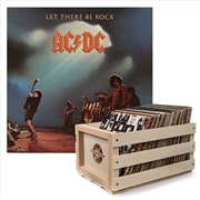 Buy Crosley Record Storage Crate AC/DC Let there Be Rock Vinyl Album Bundle