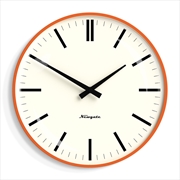 Buy Newgate Radio City Wall Clock Bold Black Marker Dial.- Matte Pumpkin Orange