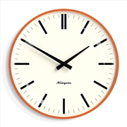 Buy Newgate Radio City Wall Clock Bold Black Marker Dial.- Matte Pumpkin Orange