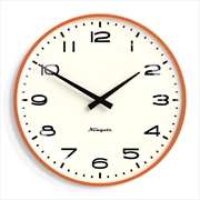 Buy Newgate Radio City Wall Clock Black Arabic Dial - Matte Pumpkin Orange