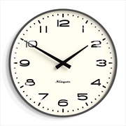 Buy Newgate Radio City Wall Clock Black Arabic Dial - Matte Blizzard Grey