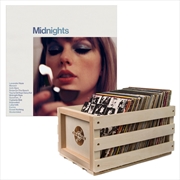 Buy Crosley Record Storage Crate & Taylor Swift Midnights Vinyl Album Bundle Moonstone Blue