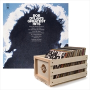Buy Crosley Record Storage Crate & Bob Dylan Greatest Hits Vinyl Album Bundle
