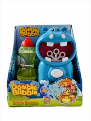 Buy Double Bubble Battery Operated Blue Hippopotamus Bubble Blower 3+