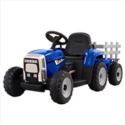 Buy Rigo Ride On Car Tractor Trailer Toy Kids Electric Cars 12V Battery Blue