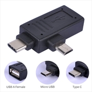 Buy 2in1 OTG Adapter Type C Micro USB Port male to USB Female