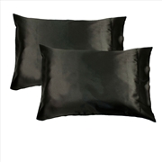 Buy Accessorize 300TC Deluxe Essentials Satin Standard Pillowcases Black
