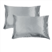 Buy Accessorize 300TC Deluxe Essentials Satin Standard Pillowcases Silver