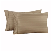 Buy Accessorize 325TC Pair of Cuffed Standard Pillowcases Mocha