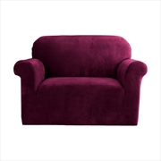 Buy Artiss Velvet Sofa Cover Plush Couch Cover Lounge Slipcover 1 Seater Ruby Red
