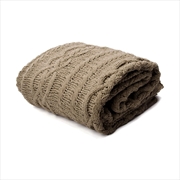 Buy Asher Brown Knitted Throw Rug