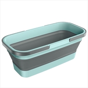 Buy Cleanix Silicone Folding Bucket Household Mop Outdoor Portable Plastic Bucket Grey Green