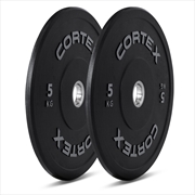 Buy CORTEX 5kg Black Series V2 50mm Rubber Olympic Bumper Plate (Pair)