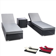 Buy Gardeon Outdoor Sun Lounge Wicker Lounger Setting Day Bed Chair Pool Furniture Rattan Sofa Cushion G