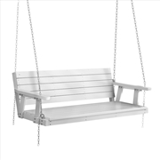 Buy Gardeon Porch Swing Chair with Chain Outdoor Furniture 3 Seater Bench Wooden White