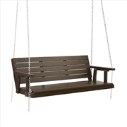Buy Gardeon Porch Swing Chair with Chain Outdoor Furniture 3 Seater Bench Wooden Brown