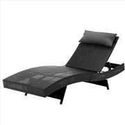 Buy Gardeon Outdoor Wicker Sun Lounge - Black