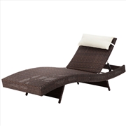 Buy Gardeon Outdoor Wicker Sun Lounge - Brown