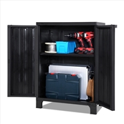 Buy Gardeon Outdoor Storage Cabinet Cupboard Lockable Garden Sheds Adjustable Black