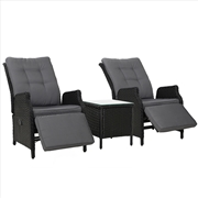 Buy Gardeon Recliner Chairs Sun lounge Setting Outdoor Furniture Patio Wicker Sofa